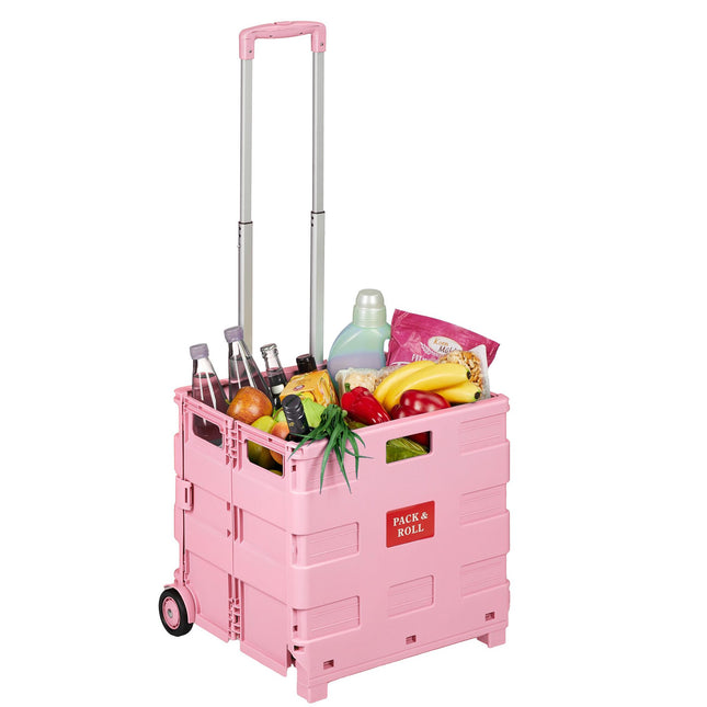 Cărucior de cumpărături pliabil cu mâner telescopic, capacitate 35 kg