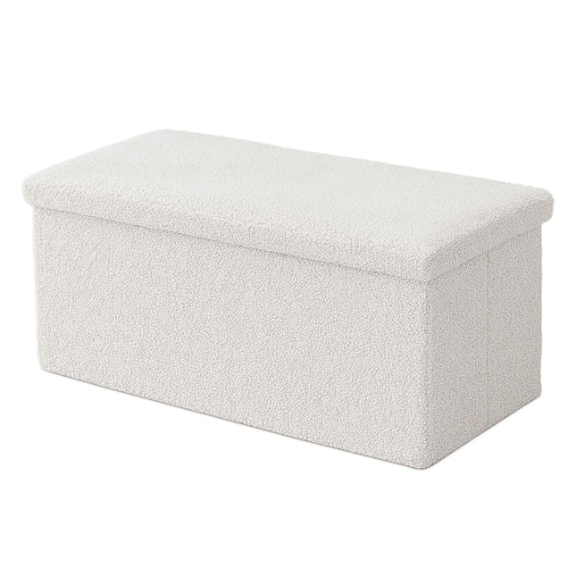 Bancă pliabilă cu depozitare, material textil Teddy, 2 locuri