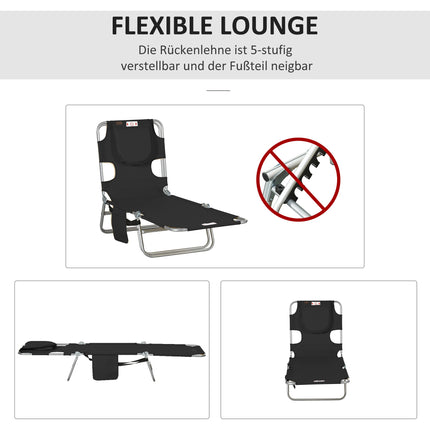 Șezlong pliabil cu spătar reglabil și orificiu pentru față