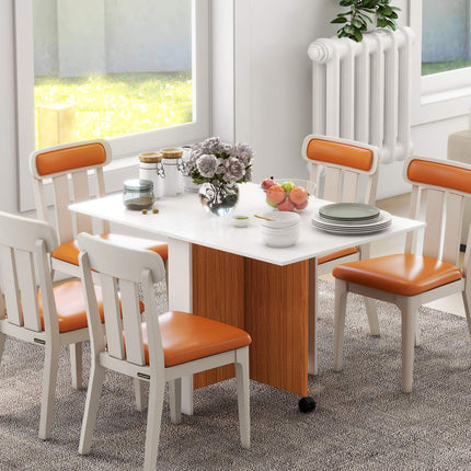 Folding dining table with wheels - Mobile White Desk