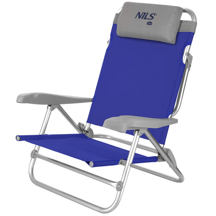 Scaun pliabil pentru turist, albastru-gri, design compact