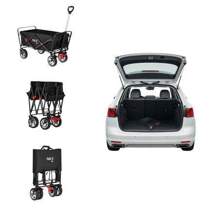 Vagon pliabil, negru, capacitate 120 l
