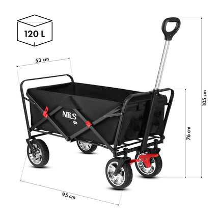 Vagon pliabil, negru, capacitate 120 l