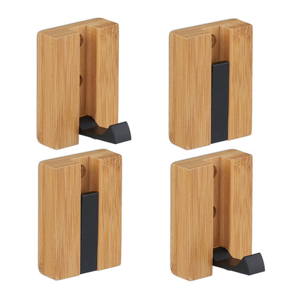 Set cârlige de perete pliabile, bambus, design care economisește spațiu