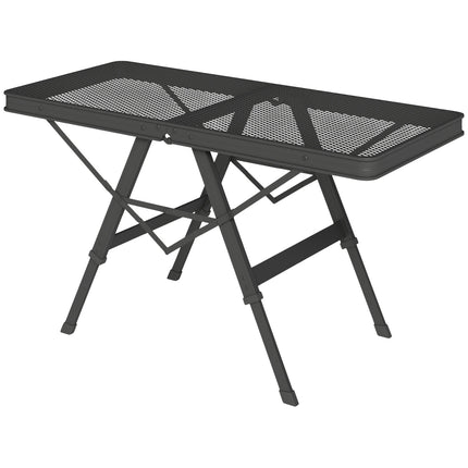 Masa de camping, reglabila pe inaltime, masa plianta cu grilaj metalic, masa de gradina pliabila din aluminiu, masa usoara, multifunctionala, masa laterala pentru gradina, balcon, camping, 90 x 40,5 cm, negru