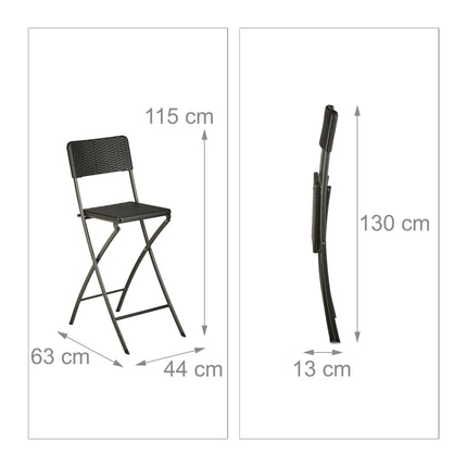 Scaun de bar pliabil BASTIAN set de 2