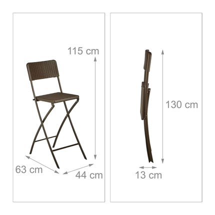 Scaun de bar pliabil BASTIAN set de 2