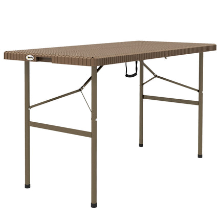 Masa Camping Pliabila Rattan Look 4 Pers Masa Gradina Balcon Terasa Hdpe Maro