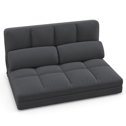 Canapea extensibila 3 in 1 cu functie de dormit si spatar reglabil gri inchis