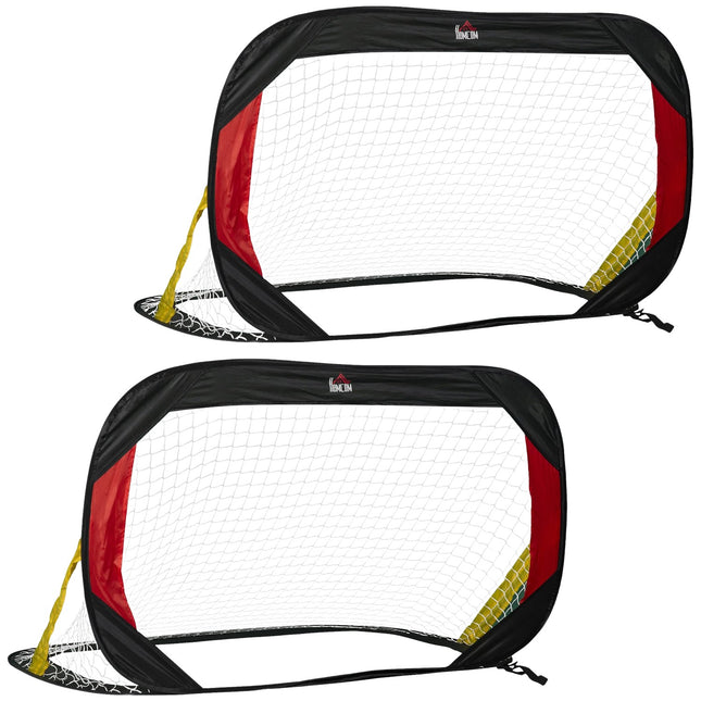 Goluri Fotbal Set 2 Plasa Fotbal Mini Porturi Pliabile Pentru Gradina Sau Parc Pentru Copii Si Adulti Otel Poliester Negru 186 X 90 X 89 Cm