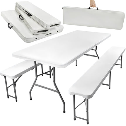Masa plianta de gradina 180cm + 2 banci