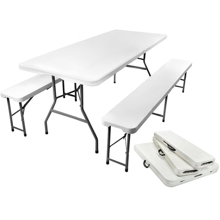 Masa plianta de gradina 180cm + 2 banci
