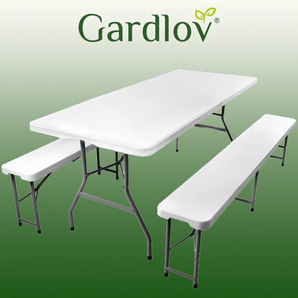 Masa plianta de gradina 180cm + 2 banci