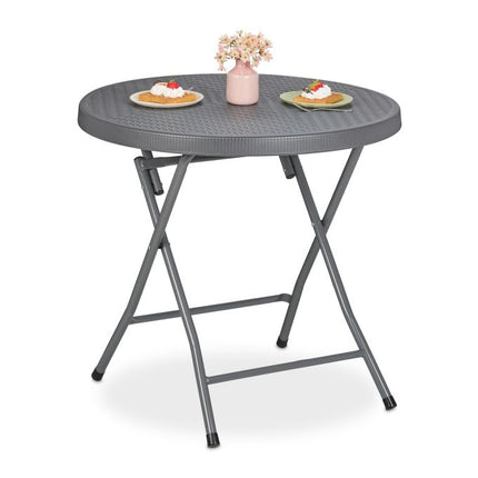 Masa de gradina pliabila cu aspect rattan