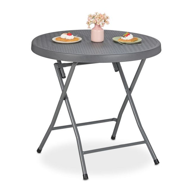 Masa de gradina pliabila cu aspect rattan