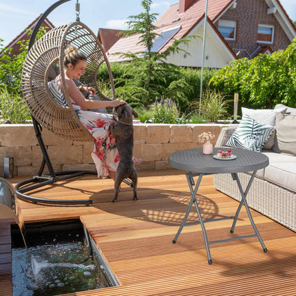 Masa de gradina pliabila cu aspect rattan