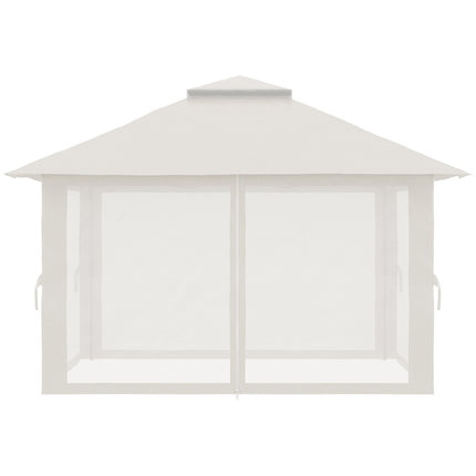 Pavilion pliabil 4x4 m cu 4 perdele de plasă, reglabil pe înălțime, protecție UV, acoperiș dublu, geantă de transport, alb crem pentru grădină și evenimente