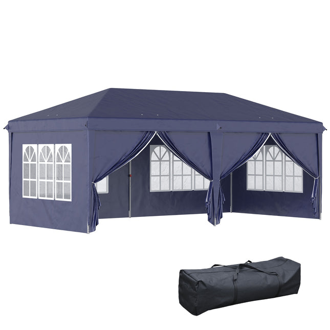 Folding pavilion 5.85x2.95m with UV protection & Sides