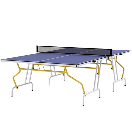 Folding table tennis table with net, bats & balls - Blue