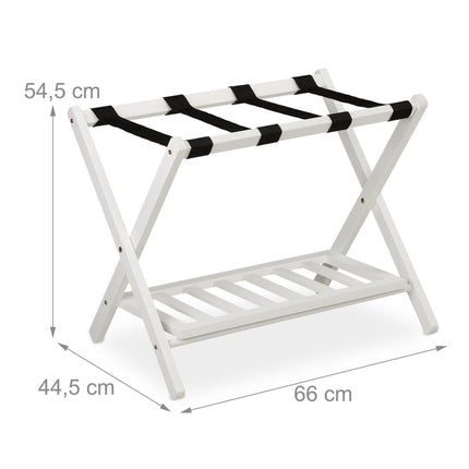 Raft pentru bagaje din lemn pliabil cu 2 suporturi