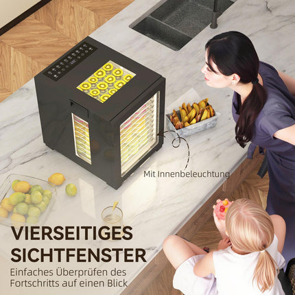 Deshidratator de alimente, 850W, 12 tavi din otel inoxidabil, temporizator