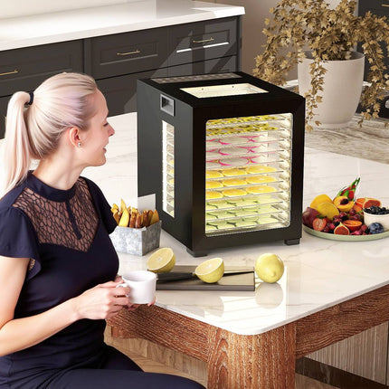 Deshidratator de alimente, 850W, 12 tavi din otel inoxidabil, temporizator