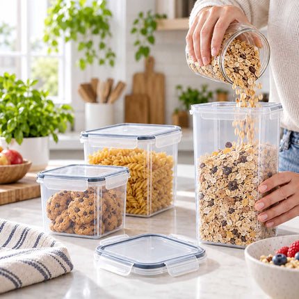Food Storage Container Set with Click-Lock Lids, 10 Pieces, Airtight, Stackable