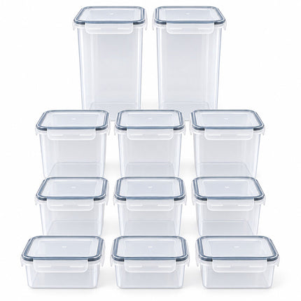 Food Storage Container Set with Click-Lock Lids, 11 Pieces, Airtight, Stackable