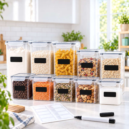 Food Storage Container Set with Click-Lock Lids, 16 Pieces, Airtight, Stackable