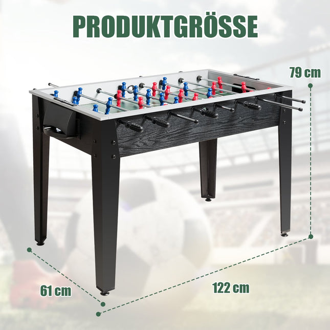 Masă de fotbal de competiție, 122 x 61 x 79 cm, neagră