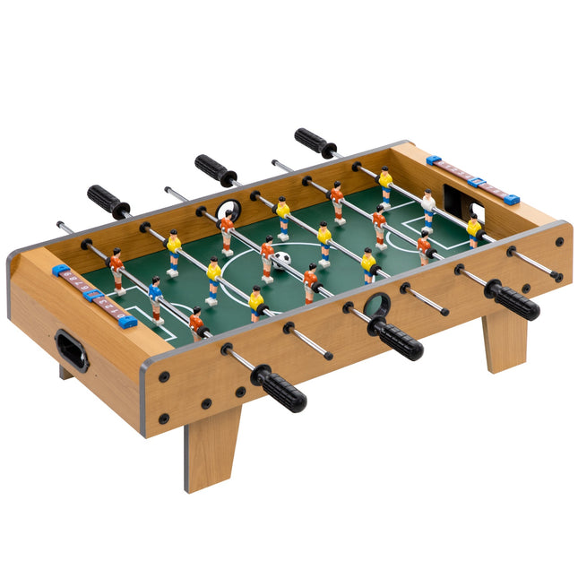 Set masă de fotbal de masă, design compact din lemn, 2 bile, tabelă de scor