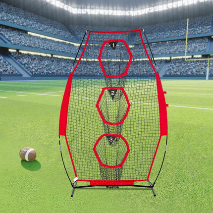 Football Throwing Net 8x4 Ft, 3 Target Pockets, Bag