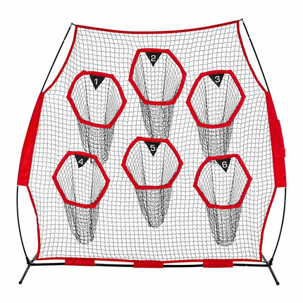 Football Throwing Net, 8x8 ft, 6 Target Pockets; Carry Bag