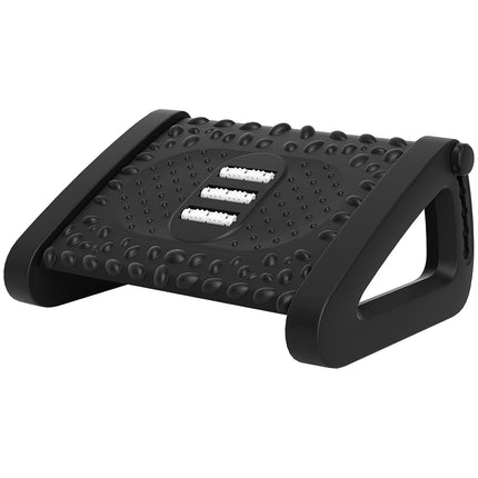Suport pentru picioare Birou 6 nivele Suport pentru picioare reglabil pe inaltime cu suprafata de masaj, Suport pentru picioare ergonomic pentru birou, birou, negru