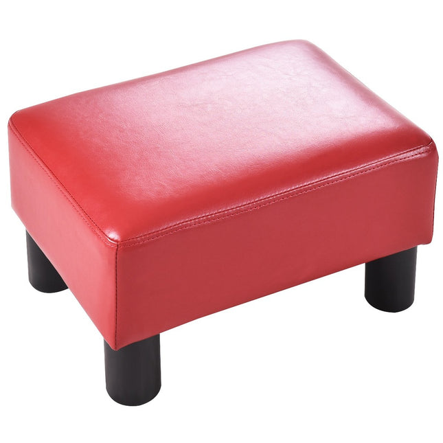 Footstool stool footstool footrest footrest footrest upholstered stool PU 40 x 30 x 24cm-red