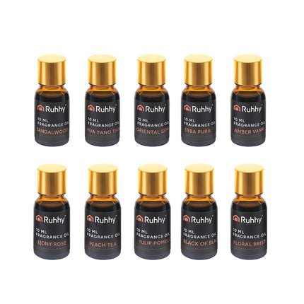 Set uleiuri parfumate pentru difuzoare, 10 x 10 ml cu pipetă