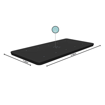 Frame Pool Cover 396 x 185 cm for 404 x 201 cm Pools, Black PVC, Drain Holes