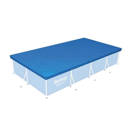 Frame Pool Cover for Rectangular Pools 400 x 211 cm, Drainage Channels
