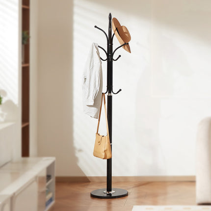 Freestanding Coat Rack – Marble Base, 6 Hooks