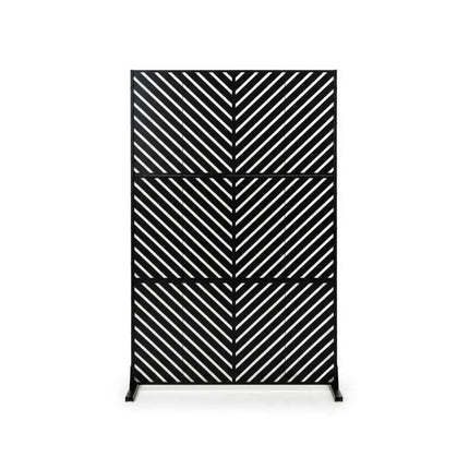Freestanding Metal Privacy Screen for Patio and Garden, 183 cm, Black