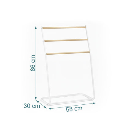 Suport metalic independent pentru prosoape, design tip scară cu 3 trepte