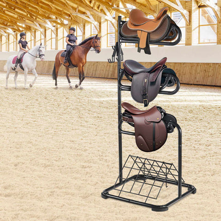 Freestanding Saddle Rack, 3-Tier Rotating, 30 x 30 x 68.5 in