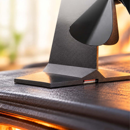 Freestanding Stove Fan with 6 Blades, No Electricity Needed, Black
