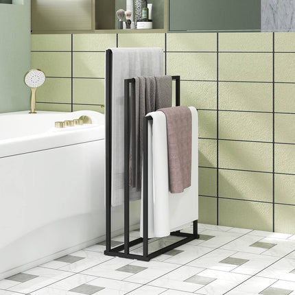 Suport de prosoape independent cu 3 bare, oțel, 45x21,5x85 cm