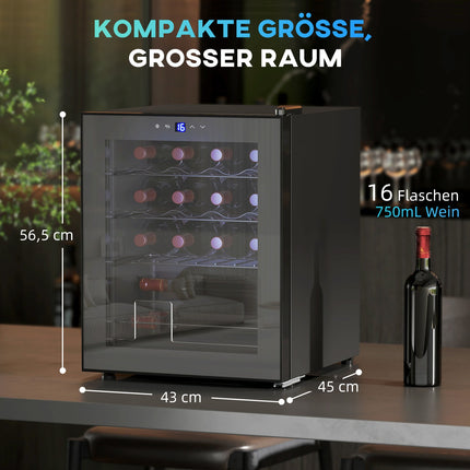 Frigider de vinuri independent, 16 sticle, ecran tactil, LED