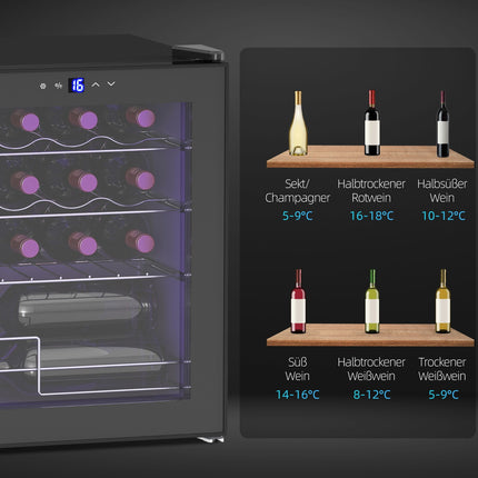 Frigider de vinuri independent, 16 sticle, ecran tactil, LED
