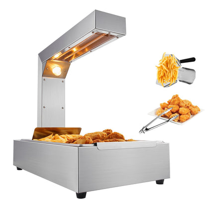 French Fry Food Warmer Heat Lamp, 750W, 104-122F