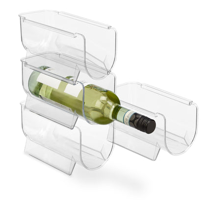 Set organizator sticle frigider – transparent, stivuibil, economisește spațiu