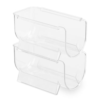 Set organizator sticle frigider – transparent, stivuibil, economisește spațiu