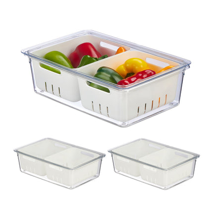 Organizatoare pentru frigider cu scurgere, set de 3